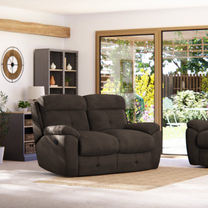 An Image of Abbotsbury 2 Seater Manual Recliner Sofa Chenille Sky