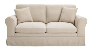 An Image of Habitat Tessa Fabric 2 Seater Sofa Bed - Natural