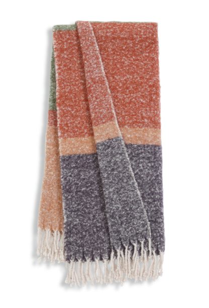 An Image of Habitat Faux Mohair Stripe Throw - Multicoloured - 125X150cm