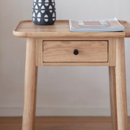 An Image of Kalia 1 Drawer Side Table Natural