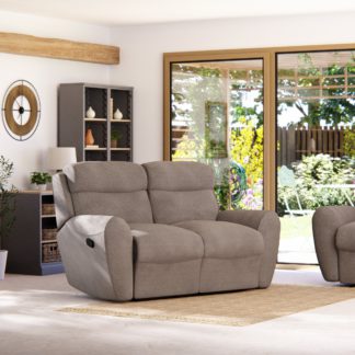 An Image of Wareham 2 Seater Manual Recliner Sofa Honeycomb Chenille Latte