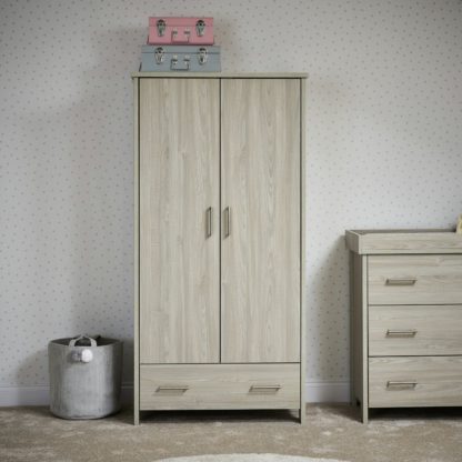 An Image of Obaby Nika Double Wardrobe - Grey Wash