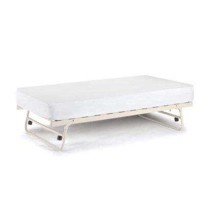 An Image of Versailles - Single - Guest Underbed Trundle - White - Metal - 3ft - Happy Beds