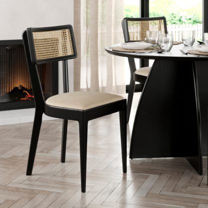 An Image of Amaya Velvet Dining Chair Velvet Olive