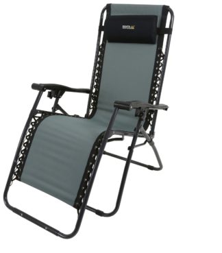 An Image of Regatta Colico Lounging Chair - Black/Sealgrey