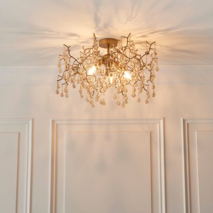 An Image of Vogue Wisteria 3 Light Semi Flush Ceiling Fitting Silver
