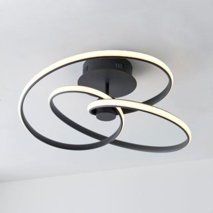 An Image of Vogue Apollo 1 Light Semi Flush Black