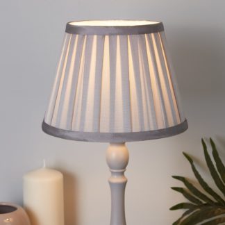 An Image of Raye Taper Pleat Silk Lamp Shade - 20cm - Silver