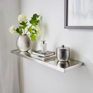 An Image of Smart Industrial Floating Mirrored Shelf 80cm Silver