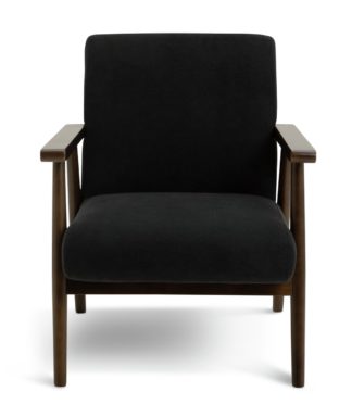 An Image of Argos Home Watson Self Assembly Wood Accent Chair -Dark Grey