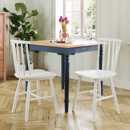 197a92e800a87cc35d6bcd952ead131e6b6a4941e3ce26e602baeb1836a8d5a7.jpg An Image of Harvey Set of 2 Dining Chairs, Beech Wood Navy