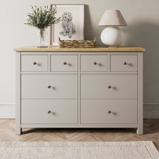 An Image of Olney Wide 8 Drawer Chest Stone