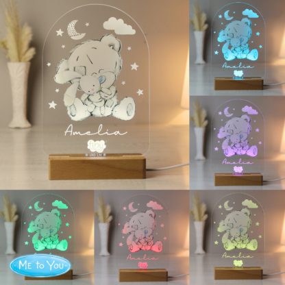 1afcadd53aaaea279248acd8ac38da2cbc9208c5c07b47b05f8d4a29837ea33a.jpg An Image of Personalised Tiny Tatty Teddy Wooden Based LED Light Natural