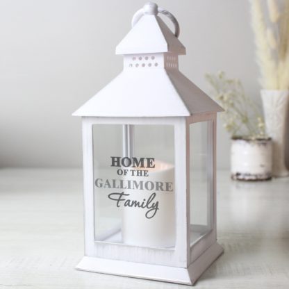 An Image of Personalised The Family Lantern White