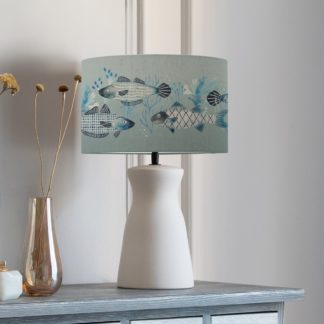 An Image of Albury Table Lamp with Barbeau Shade Seafoam (Blue)