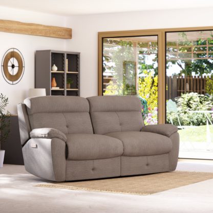 An Image of Abbotsbury 3 Seater Power Recliner Sofa Honeycomb Chenille Coco