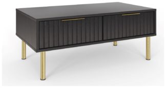 An Image of GFW Nervata 2 Drawer Coffee Table - Black