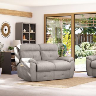 An Image of Abbotsbury 2 Seater Power Recliner Sofa Grey Chenille
