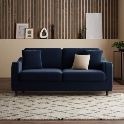 An Image of Ellison Velvet 3 Seater Sofa Velvet Olive
