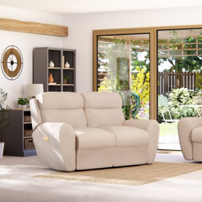 2321d2993dd9df2d560ba436e8c5df22dbbd35819d666962f963845d252719a5.jpg An Image of Wareham 2 Seater Power Recliner Sofa Chenille Sky