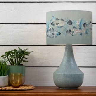 An Image of Agri Table Lamp with Barbeau Shade Seafoam (Blue)