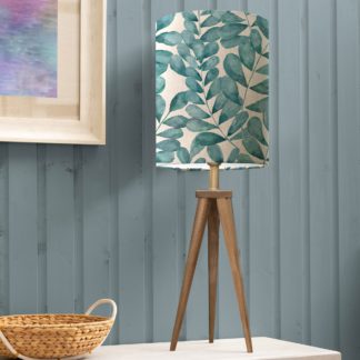 An Image of Aratus Tripod Table Lamp with Rowan Shade Rowan Aqua Blue