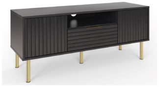 An Image of GFW Nervata 2 Door 1 Drawer TV Unit - Black