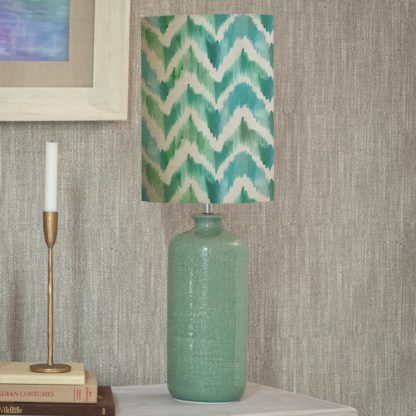 An Image of Inopia Table Lamp with Savh Shade Savh Turquoise Blue