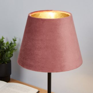 An Image of Velvet Drum Lamp Shade - 20cm - Rose