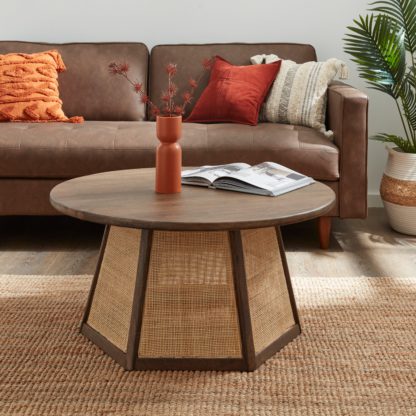 An Image of Mila Dark Mango Wood Coffee Table Brown