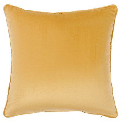 An Image of Plain Velvet Cushion - Ochre - 43x43cm