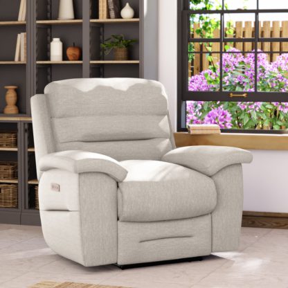 2fc14553af512bfafdb364f14c59334247631faca75e32782736329afa3919fc.jpg An Image of Lulworth Power Recliner Armchair Chenille Sky
