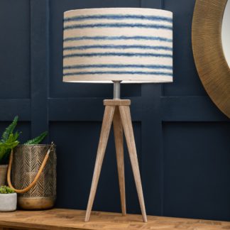 An Image of Aratus Tripod Table Lamp with Merella Shade Cobalt Blue