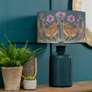 An Image of Elspeth Table Lamp with Baghdev Shade Baghdev Navy Blue