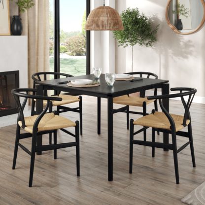 An Image of Hudson 4 Seater Square Extendable Dining Table, Oak Oak