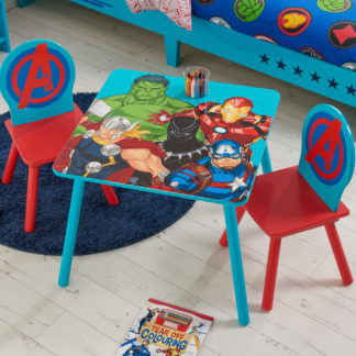 An Image of Disney - Avengers - Table/2 Chairs - Blue - Wooden - Happy Beds