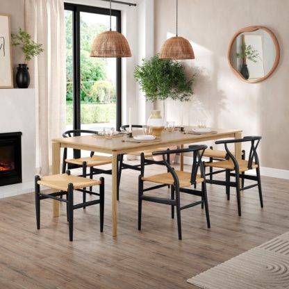 An Image of Hudson 6-8 Seater Rectangular Extendable Dining Table, Oak Oak