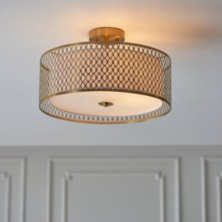 An Image of Vogue Toina 3 Light Flush Ceiling Fitting Gold