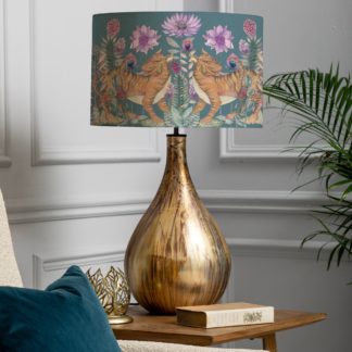 An Image of Allegra Table Lamp with Baghdev Shade Baghdev Navy Blue