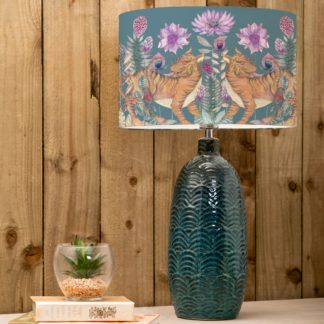 An Image of Jadis Table Lamp with Baghdev Shade Baghdev Navy Blue