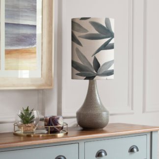 An Image of Agri Table Lamp with Silverwood Shade Silverwood Blue Grey