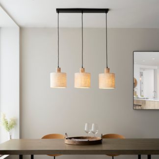 An Image of Vogue Ferris 3 Light Diner Ceiling Fitting Natural