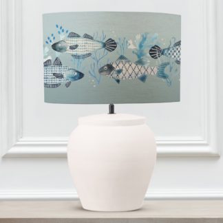 An Image of Edessa Table Lamp with Barbeau Shade Seafoam (Blue)
