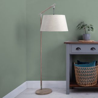 An Image of Quintus Floor Lamp with Plain Shade Linen (Cream)