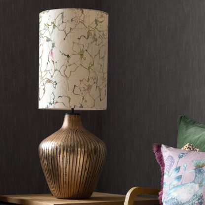 An Image of Zelena Table Lamp with Carrara Shade Carrara Meadow Green