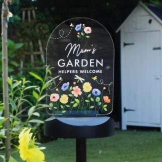 An Image of Personalised Flower Garden Outdoor Solar LED Light White