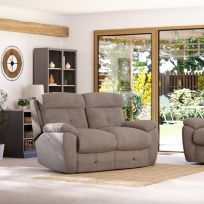 An Image of Abbotsbury 2 Seater Power Recliner Sofa Grey Chenille