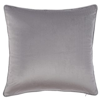 An Image of Plain Velvet Cushion - Grey - 43x43cm