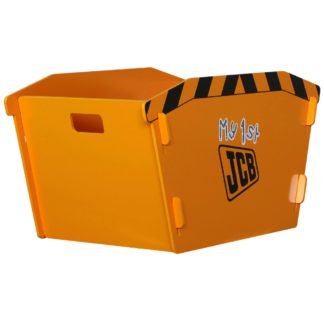 An Image of JCB - Children's Digger Skip Toybox - Yellow/Black - Wooden - Happy Beds
