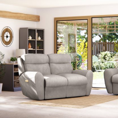 4b4882ce57fced468e4556ff38cfcd408046664560f845ebe35951de30509db8.jpg An Image of Wareham 2 Seater Power Recliner Sofa Chenille Sky